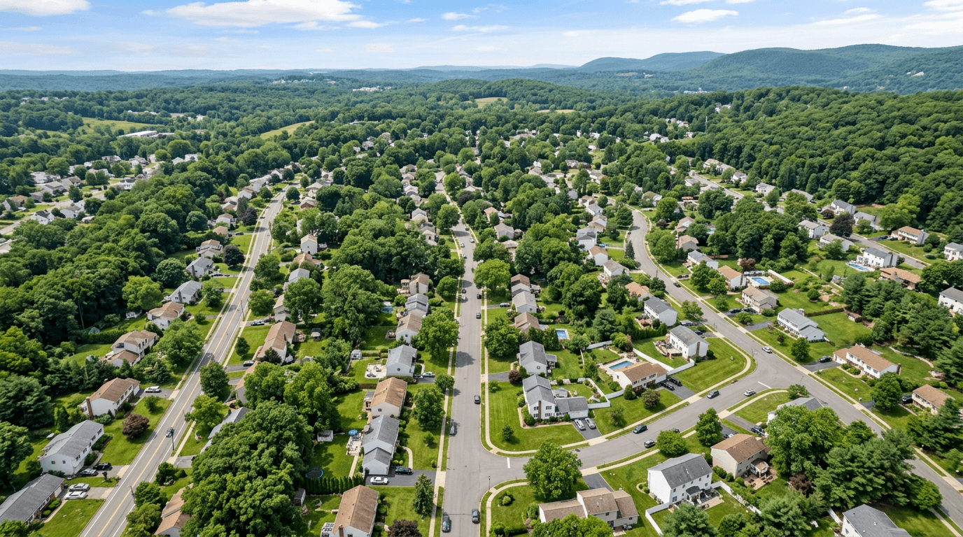 Aerial view of Airmont, New York