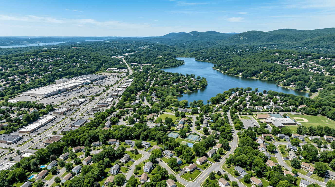 Aerial view of Clarkstown, New York