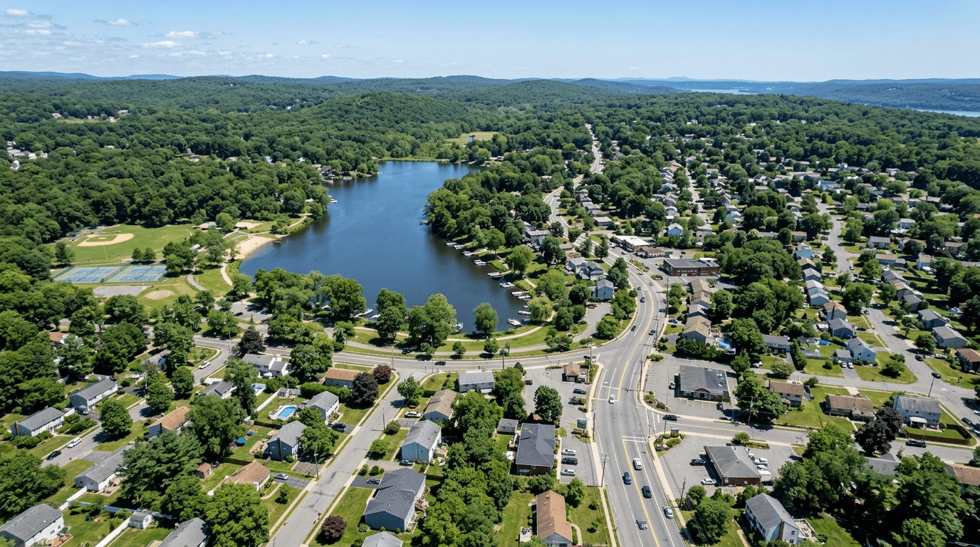 Aerial view of Congers, New York