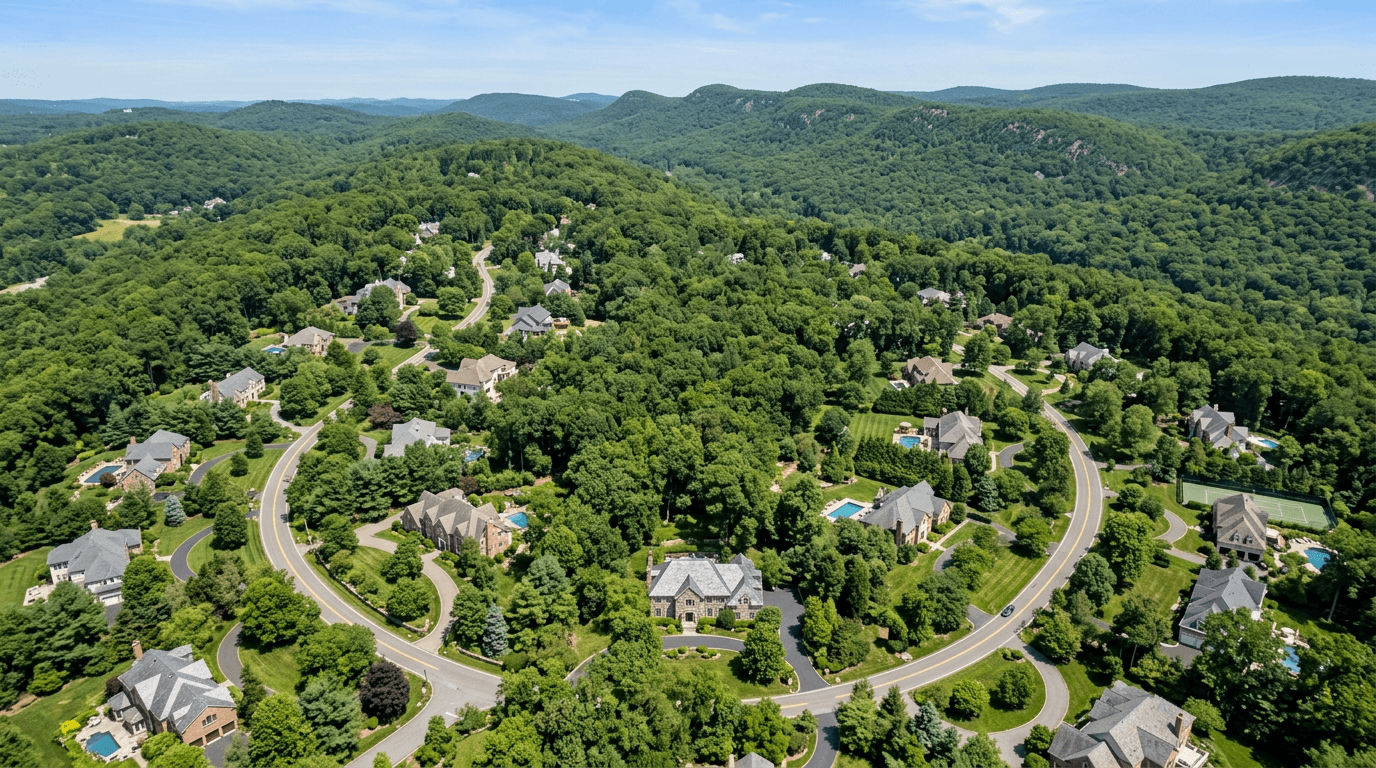 Aerial view of Montebello, New York
