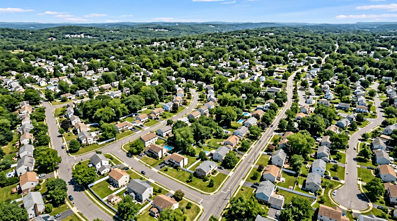 Aerial view of New Hempstead, New York