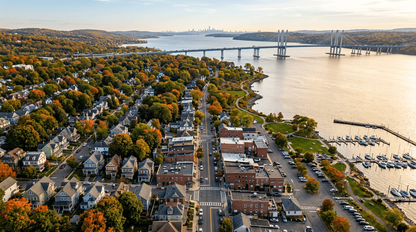 Aerial view of Nyack, New York