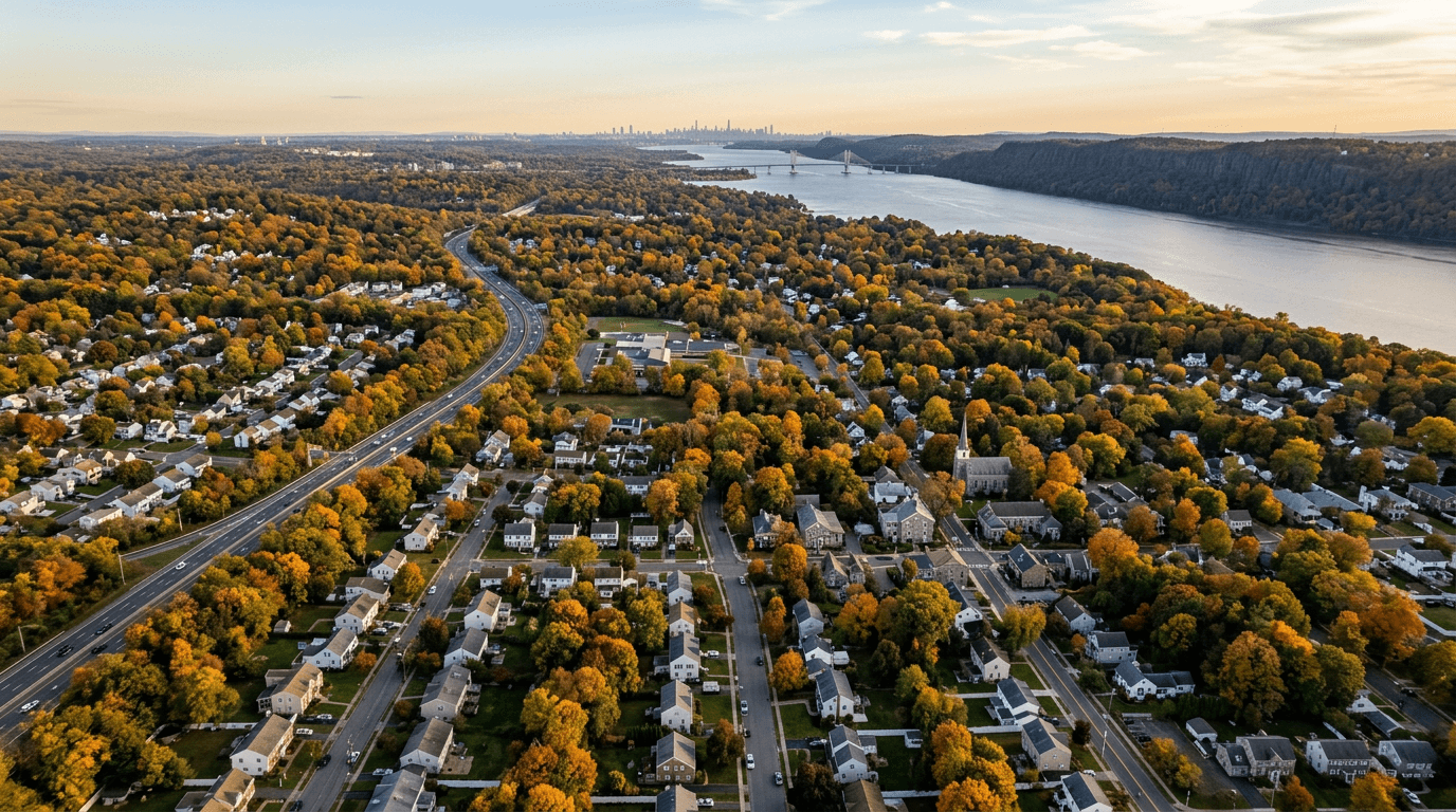 Aerial view of Orangetown, New York