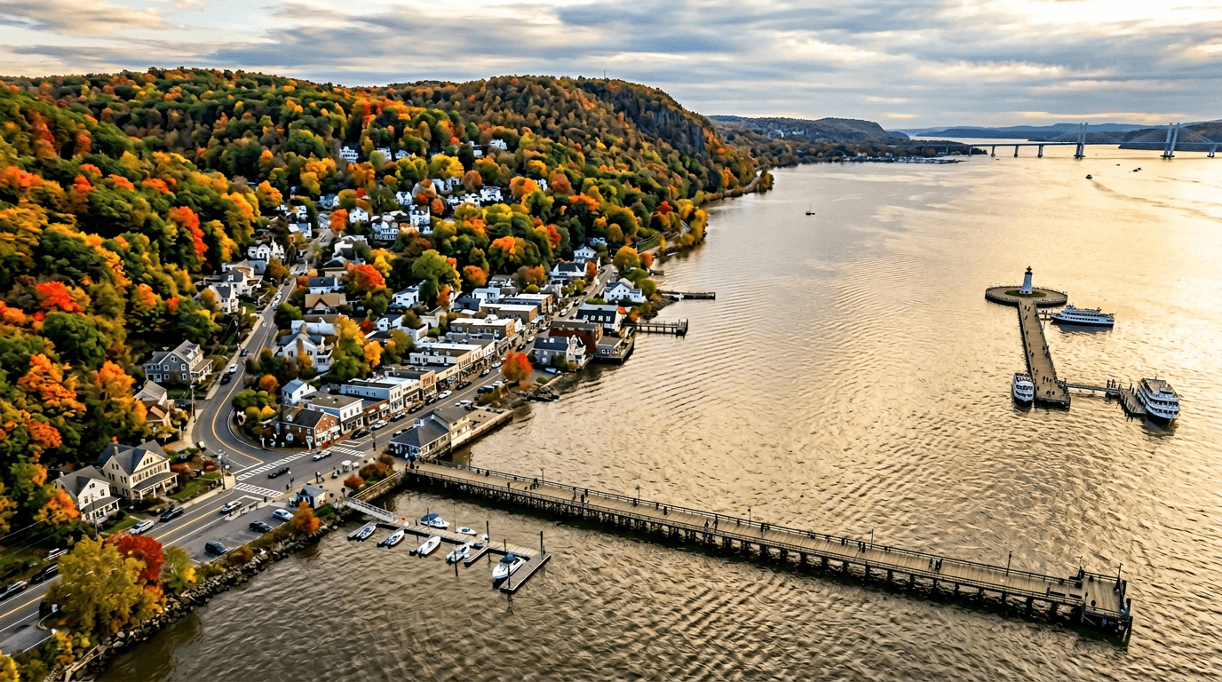 Aerial view of Piermont, New York