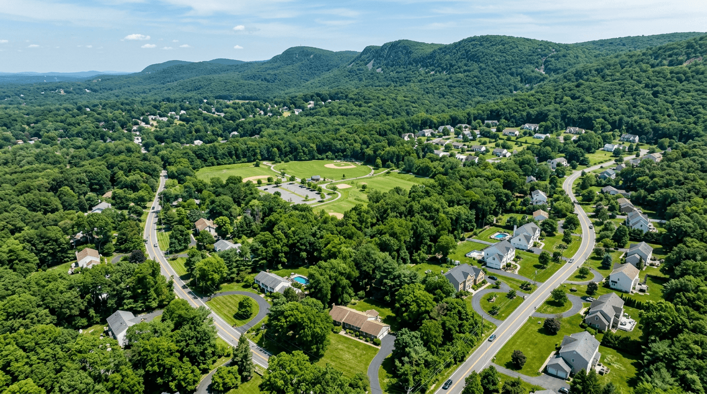 Aerial view of Pomona, New York