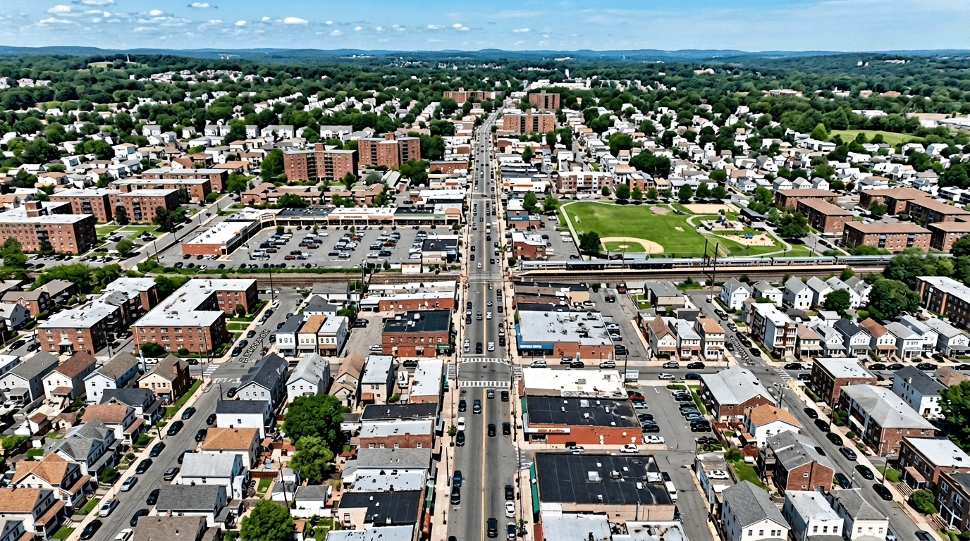 Aerial view of Spring Valley, New York