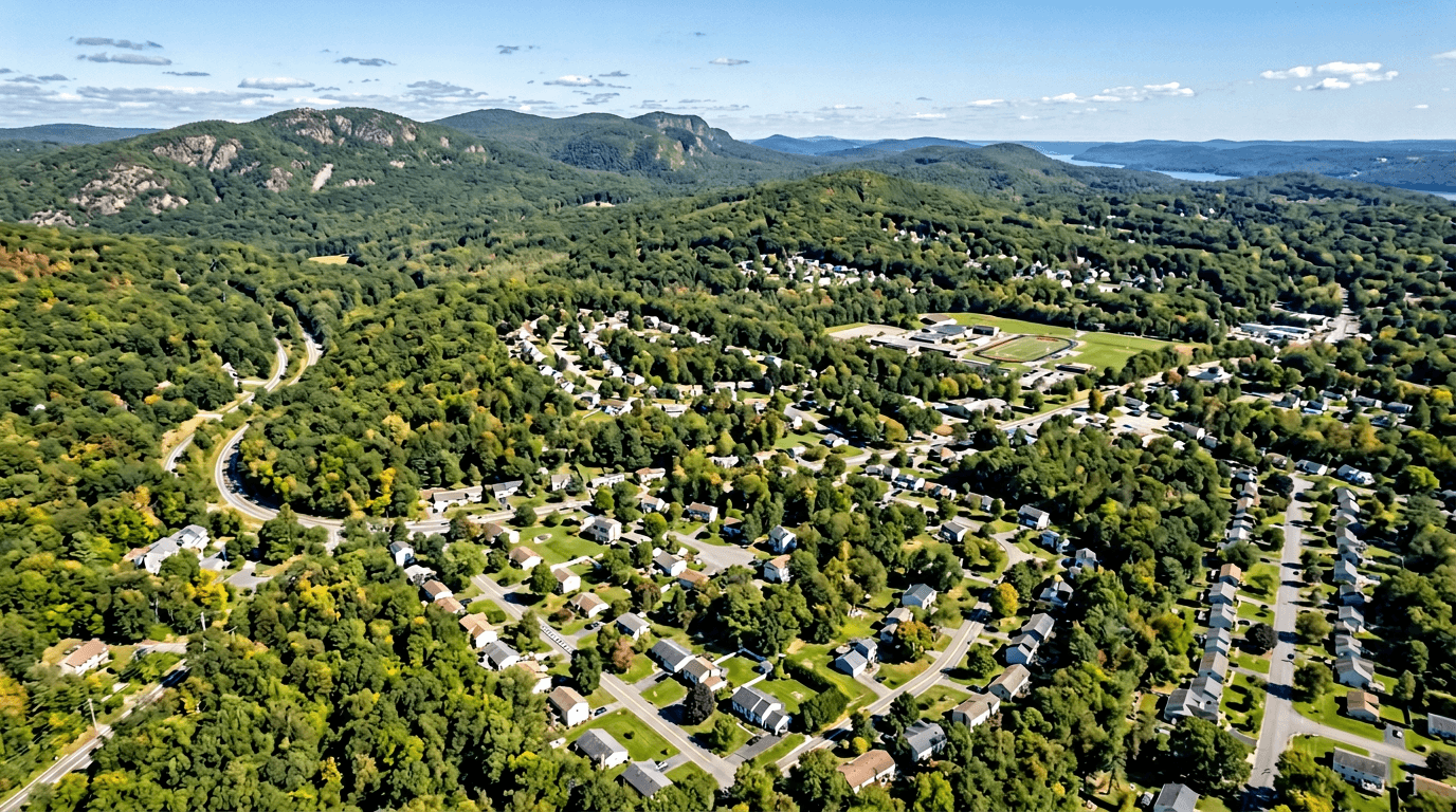 Aerial view of Thiells, New York