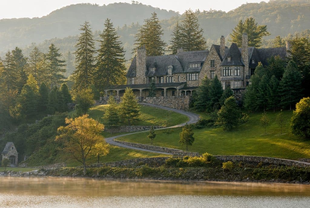 Aerial view of Tuxedo Park, New York