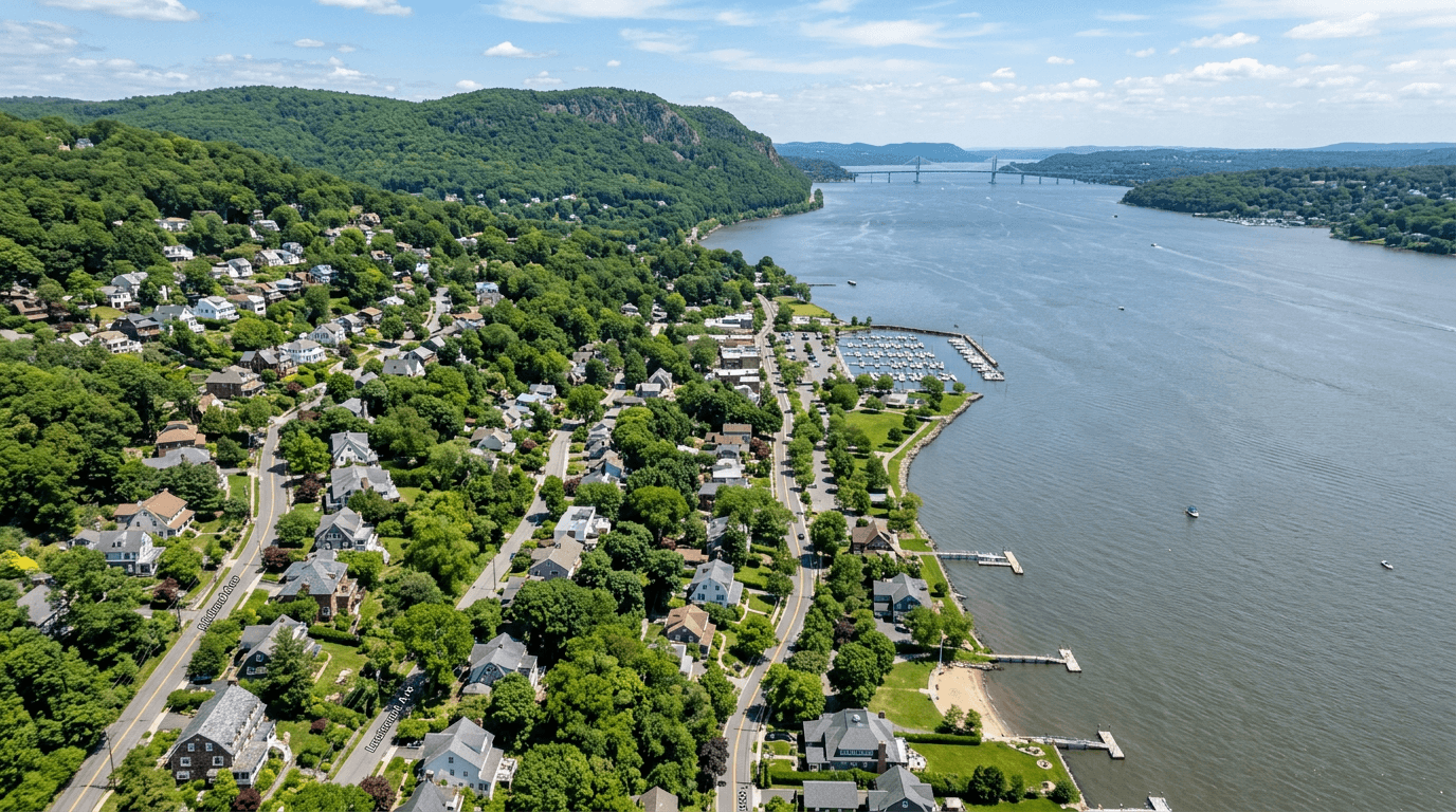Aerial view of Upper Nyack, New York