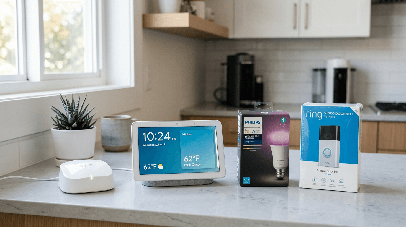 Smart thermostat being installed by handyman in Rockland County home